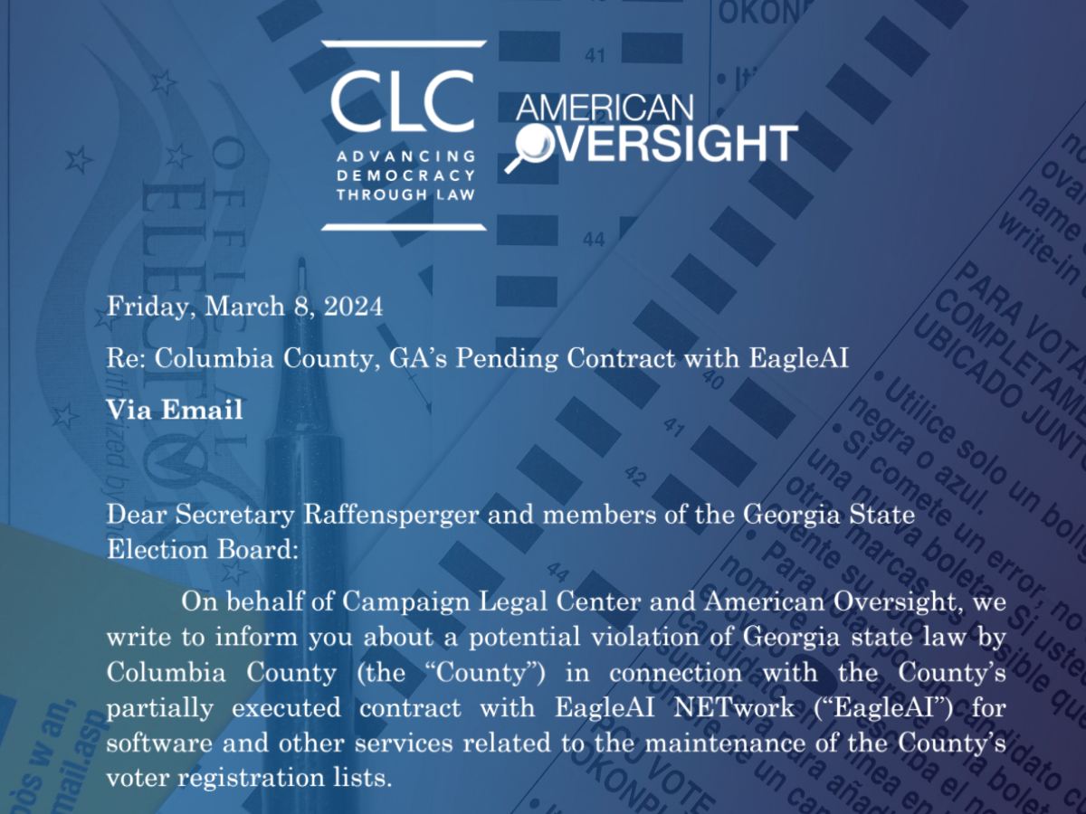 American Oversight and Campaign Legal Center Urge Investigation